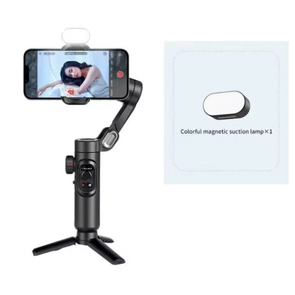 AOCHUAN 3-Axis Handheld Gimbal Stabilizer with Fill Light for Smartphones - Face Tracking for iPhone, Android, TikTok, and Vlogging