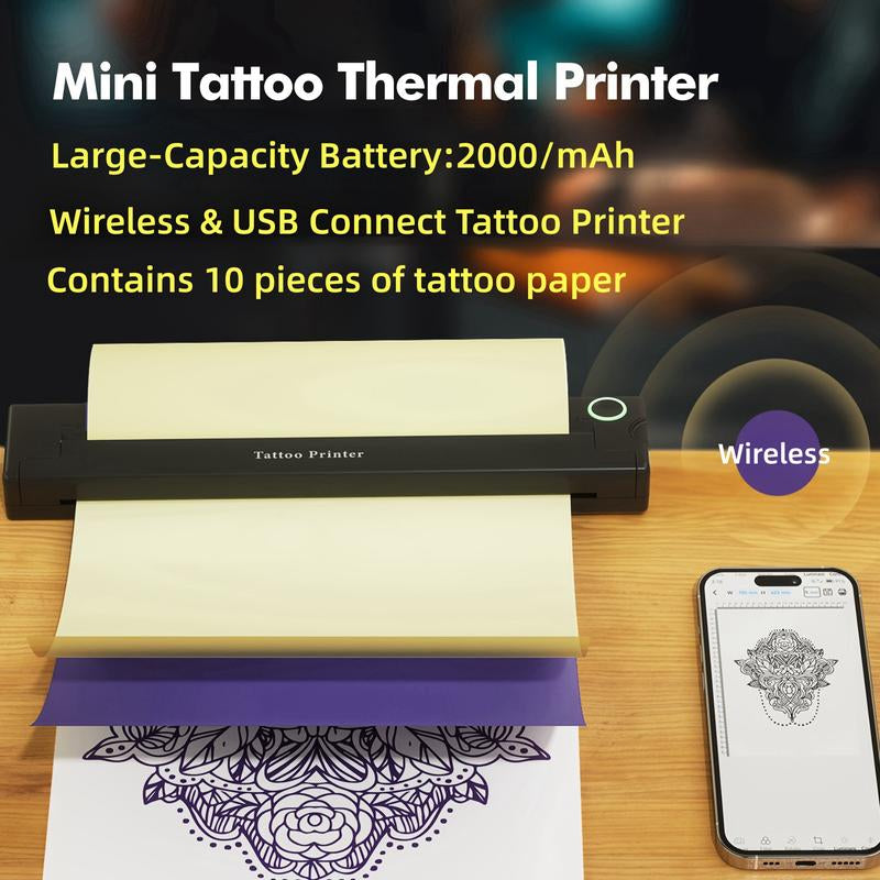 Wireless Portable Tattoo Stencil Printer – Ink-Free, Easy-to-Use Transfer Machine for Tattoo Artists and Enthusiasts